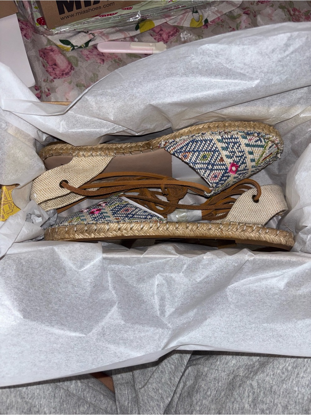 Mix No. 6 Multicolor Woven Lace-Up Espadrilles